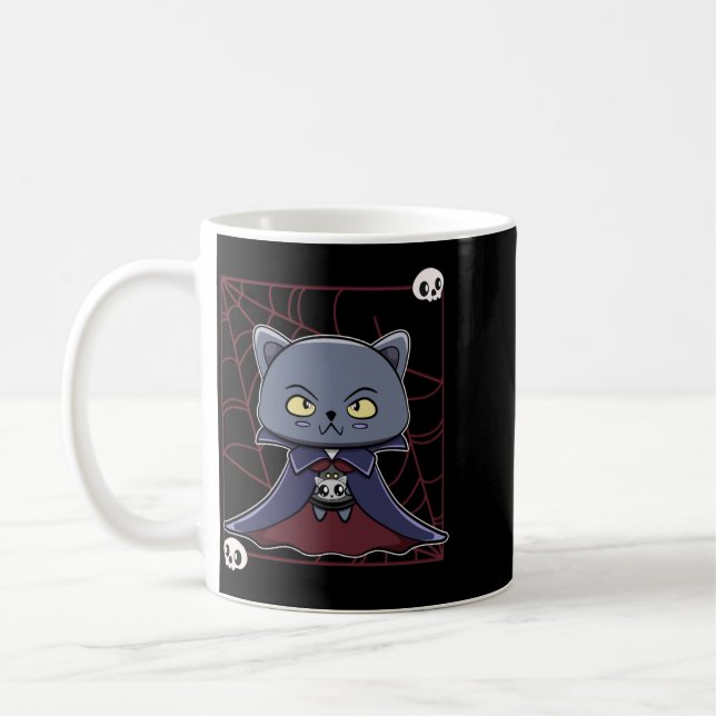 Black Cat Vampire Dracula And Monster Item For Coffee Mug (Left)
