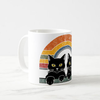 Black Cat Vintage Retro Style Coffee Mug