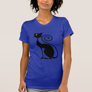 Black Cat Vintage Style Design T-Shirt