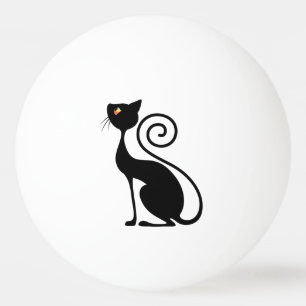 Black Cat Vintage Style  Ping Pong Ball