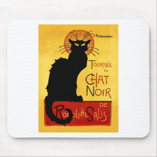 Black Cat Vintage Tournée du Chat Noir, Theophile Mouse Pad