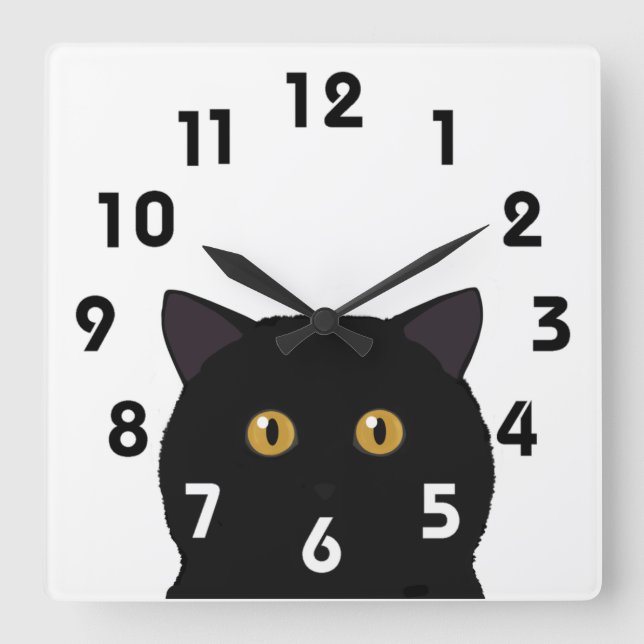 Black Cat Wall Clock (Front)