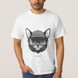 black cat wearing sunglasses, funny cat T-Shirt