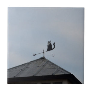 Black Cat  Weather Vane Tile