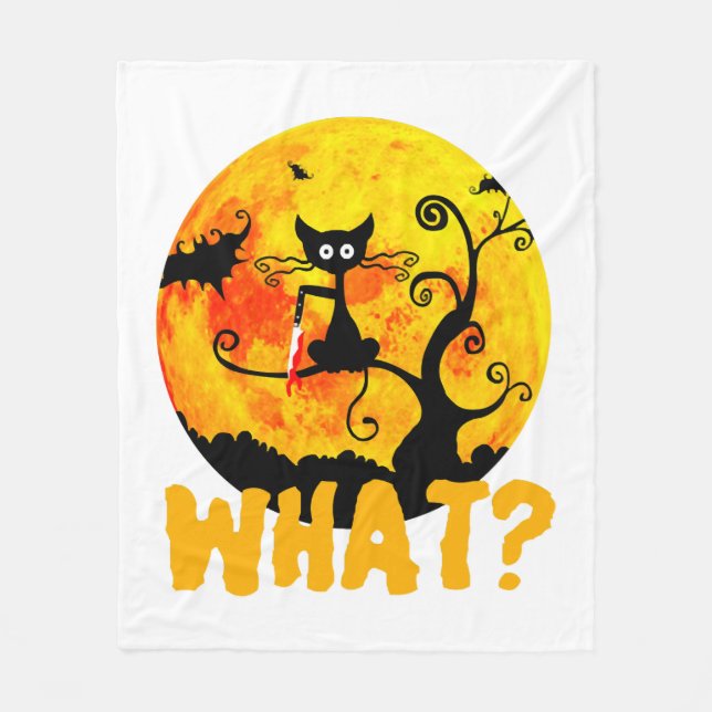 Black Cat What Black Cat - Fleece Blanket (Front)
