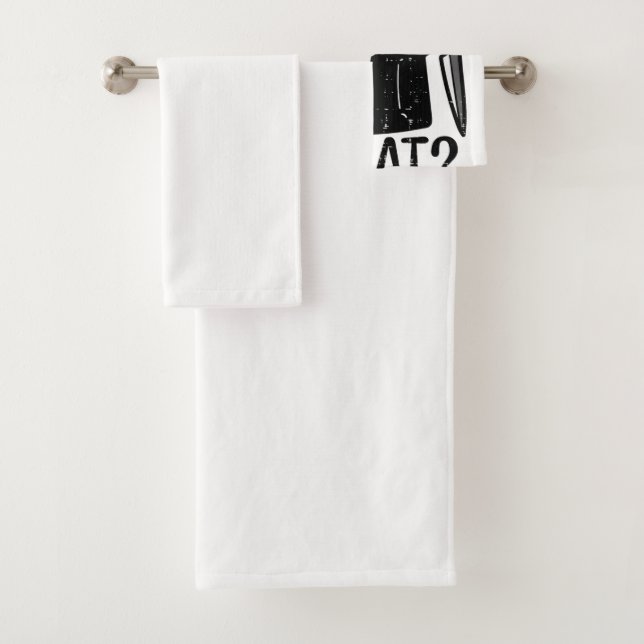 Black Cat What Knife Funny Murderous Halloween Pet Bath Towel Set (Insitu)