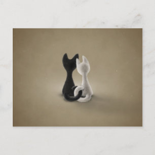 Black Cat White Cat (Colour 3) Postcard