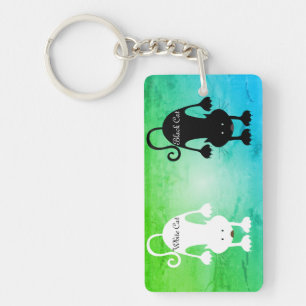 Black Cat White Cat Keychain