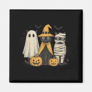 Black Cat Witch Ghost Y Halloween Pumpkin Men Kids Magnet