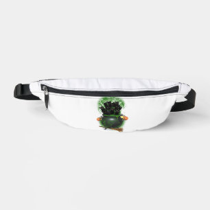 Black Cat Witch Halloween Tshirt Fanny Pack