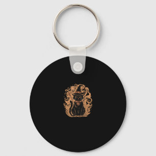 Black Cat Witch Wizard Mystical Cute Black Cat Lov Keychain