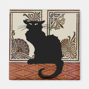 Black Cat With Art Screen Magnet