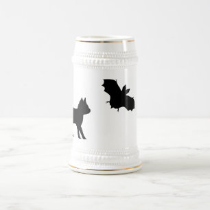 Black Cat with Bat Beer Stein
