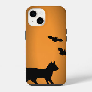 Black Cat with Bat iPhone 14 Case