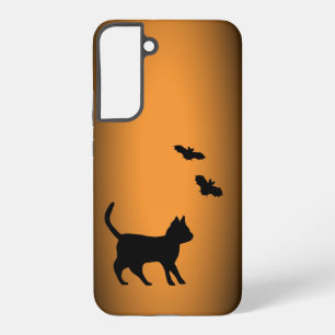 Black Cat with Bat Samsung Galaxy Case