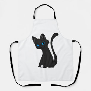BLACK CAT WITH BLUE EYES APRON