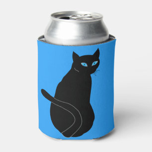 Black Cat with Blue Eyes Can Cooler