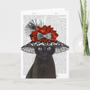 Black Cat with Fabulous Hat Card