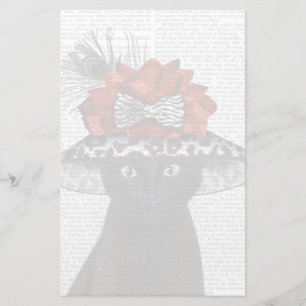 Black Cat with Fabulous Hat Stationery