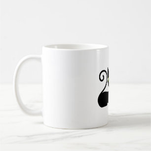 black cat with flower         coffee mug