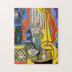 Black Cat with Flowers Jigsaw Puzzle