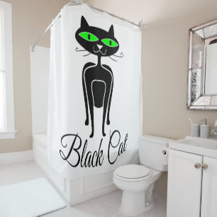 Black cat with green eyes
