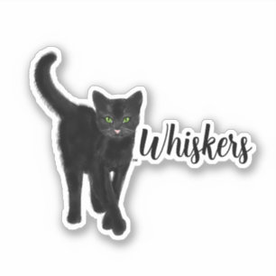 Black Cat with Green Eyes Custom Name
