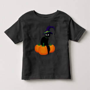Black Cat With Hat And Pumpkins for Halloween Toddler T-shirt