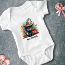 Black Cat With Hat Custom Name Halloween