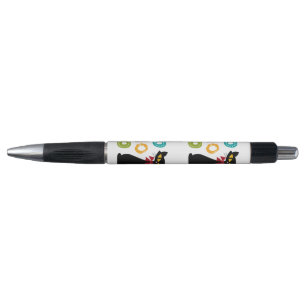 Black cat with Ho Ho Ho text design Pen