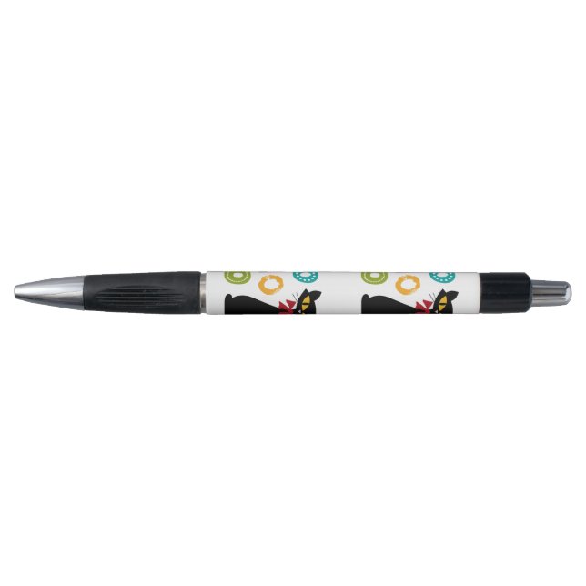 Black cat with Ho Ho Ho text design Pen (Front)
