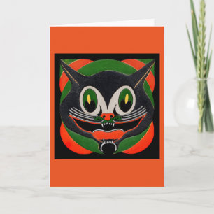 Black Cat with Huge Smile Card