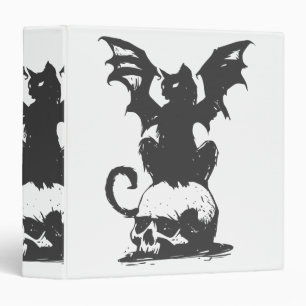 black cat with monster wings - Choose back colour Binder