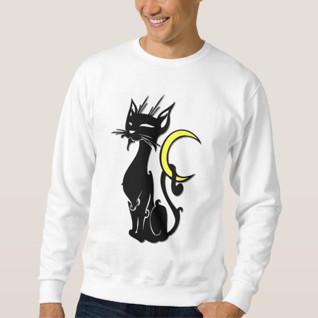 Black Cat with Moon Sweatshirt (Front)
