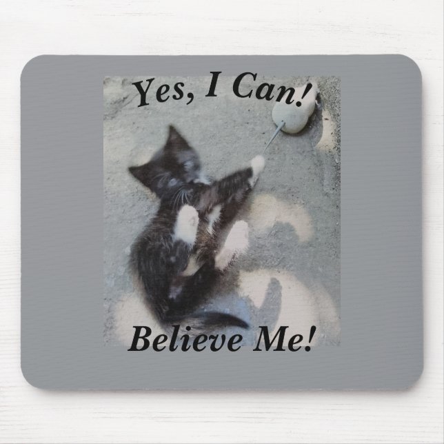 Black Cat With Mouse Customisable Cat Photo Funny  Pad (Front)