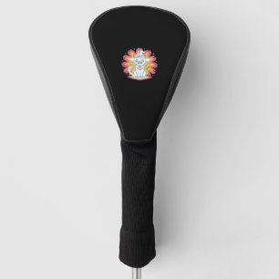 Black Cat with Psychedelic Flower Oversized T-Shir Golf Head Cover