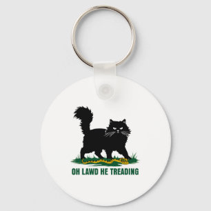 Black Cat With Snake Oh Lawd He Treading Nature An Keychain