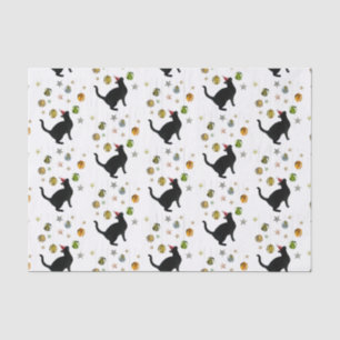 Black Cat with Star Decorations Tissue Paper