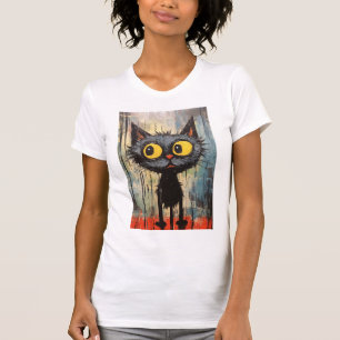 Black Cat With Yellow Eyes T-Shirt
