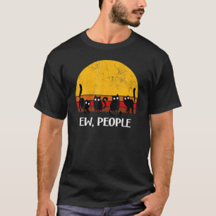 Black Cat Womens Ew People Meowy Cat T-Shirt