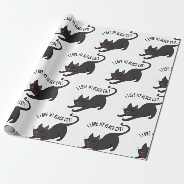 Black Cat Wrapping Paper (Unrolled)