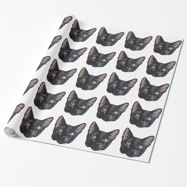 Black Cat Wrapping Paper (Unrolled)