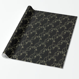 Black Cat Wrapping Paper Cat Halloween Paper