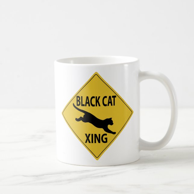 Black Cat Xing Coffee Mug (Right)