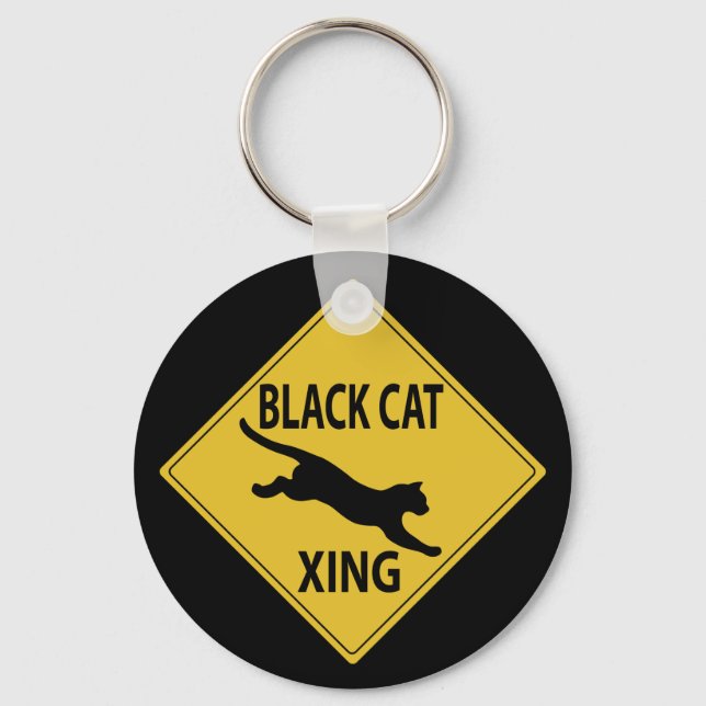 Black Cat Xing Keychain (Front)