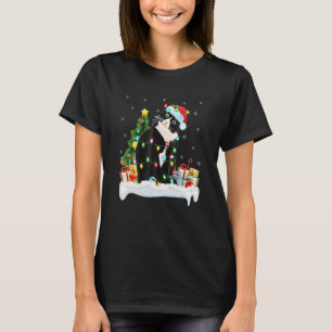Black Cat  Xmas Ree Lights Santa Black Cat Christm T-Shirt