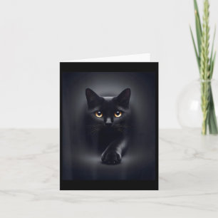 Black Cat Yellow Eyes  Card