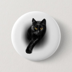 Black Cat Yellow Eyes Cats 2 Inch Round Button