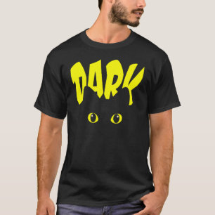 Black Cat Yellow Eyes Dark Cute Simple Cat T-Shirt