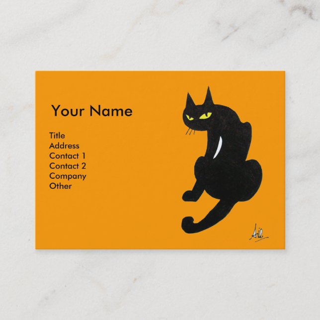 BLACK CAT , Yellow Orange Business Card (Front)